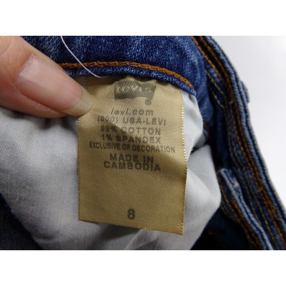 Levi's 545 Womens Sz 8 Blue Capri Cuffed Dark Wash Cotton Blend Stretch Jeans 32 - Picture 4 of 7